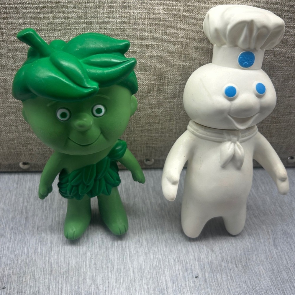 Vintage 1971 Pillsbury Doughboy and Jolly Green Giant Little Green Sprout Toys